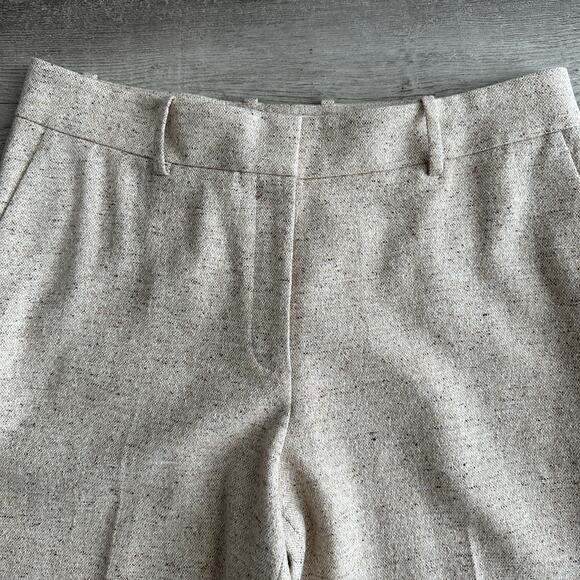 Lafayette 148 Beige Wool Blend Wide Leg Sullivan Pants Luxury Workwear Size 12 - Picture 3 of 7